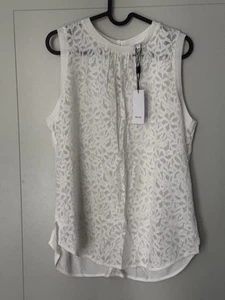 Reiss Burnout Shell Too off-white Large Venetia Silk / Cotton - Picture 1 of 12