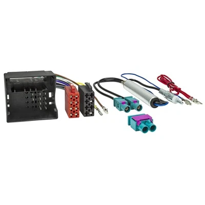 Kit montaggio collegamento radio compatibile con Audi Skoda Seat VW Quadlock su ISO - Immagine 1 di 3