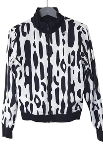 Adidas wendbare Trainingsjacke schwarz & weiß geometrisch Größe 6 - Bild 1 von 8
