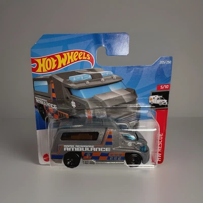 Ambulancia Hot Wheels Rapid Response HW Rescue 205/250 2021 diecast cardado Foto 1 de 4