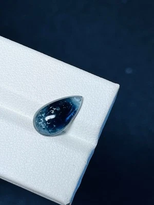 Cabujón de turmalina Indicolita 100 % natural color encantador de 3,19 quilates Foto 1 de 2