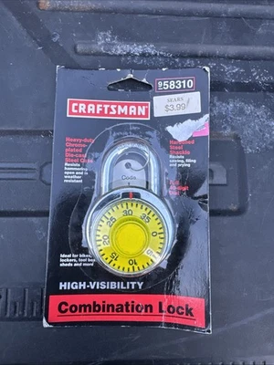 Rare Sears Craftsman Nos High Viz Visibility Combination Lock 58310 Yellow Sexy - Image 1 of 4