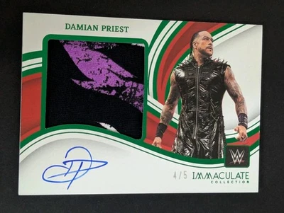 2023 Panini Immaculate WWE Damian Priest Premium Memorabilia Auto 4/5  - Image 1 of 2