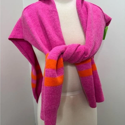 Suéter tejido a rayas rosa y naranja Foto 1 de 4