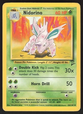Nidorino 054/130 Non-holo Uncommon Base Set 2 MP - Image 1 of 2