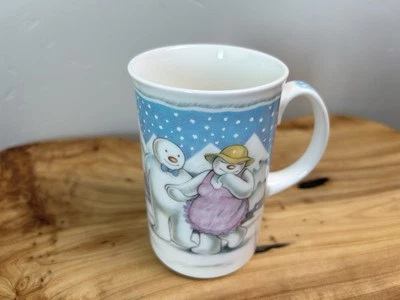 Taza Muñeco de Nieve “La Fiesta” Royal Doulton Bone China Inglaterra Escena de Invierno De Colección Foto 1 de 4