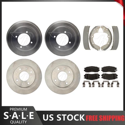 Rotores de freno pastillas de cerámica para Mitsubishi Galant 1995-1997 + tambores de freno y zapatas Foto 1 de 4