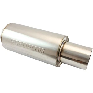 Stainless Steel 3" Round Muffler 3" Inlet, 18" Length, 6" Dia, 5" Tip AF5515-300 - Picture 1 of 3