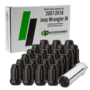 Black Lug Nuts | 2007-2018 Jeep Wrangler JK | Aftermarket Wheels - Picture 1 of 6