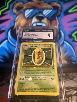 KAKUNA Pokémon (2000) Base Set 2 - 47/130 *CGC MINT 9* Black Label - Image 1 of 2