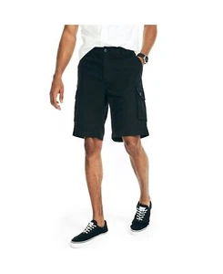 NWT Nautica Men's 10" Navigator Cargo Short, Color True Black Size 33W - Picture 1 of 4