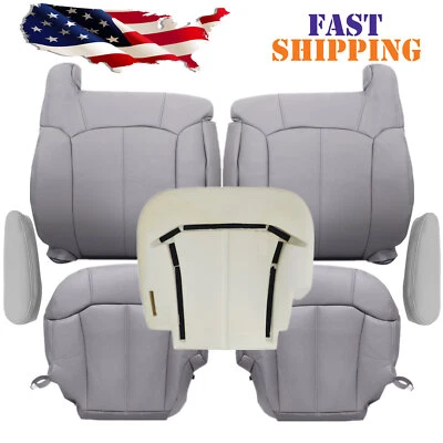 Cubierta de asiento delantero y cojín de espuma gris peltre para Chevy Silverado 1999-2002 Foto 1 de 4