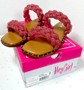 CORKYS Hey Girl sandals size 9 Women FUCHSIA pink RHINESTONES Sparkle shoes NEW - Picture 1 of 7
