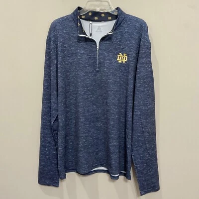 Pullover Under Armour Notre Dame ND 1/4 Cremallera Para Hombres Talla Lg Nuevo con Etiquetas Azul Lucha Irlandés Foto 1 de 3