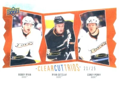 2009-10 Upper Deck Clearcut Trios #CT2 Corey Perry/Bobby Ryan/Ryan Getzlaf 21/25 - Image 1 of 2