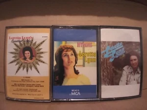 Loretta Lynn Greatest Hits 1971 Back To The Country & Hymns MCA Cassette Lot - Picture 1 of 6