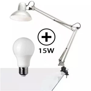 LAMPADA TAVOLO PROFESSIONALE CLIP PER NAIL ART RICOSTRUZIONE UNGHIE LAMPADINA 15 - Foto 1 di 3