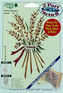 Stencil Facilità 2 Pezzi Stencil Decorativo 5" x 7" Disegno Bouquet di Grano - Foto 1 di 1