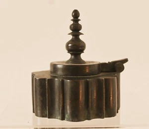 Antique Indian Islamic Bronze Inkwell - Picture 1 of 3