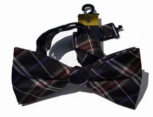 Countess Mara NUEVO Negro Delgado a Cuadros Para Hombre Preatado Moño Seda $45 A3582 - Imagen 1 de 1