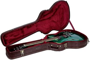 Crossrock Semi-Hollow & Hollowbody 335 Style Electric Guitar Hard Case, Brown - Picture 1 of 7