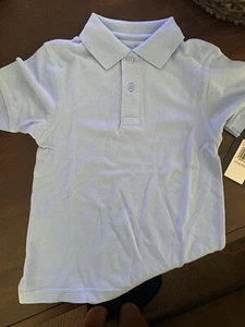 Boys School Uniform Polo Shirt Blue Short Sleeve New With Tags - Picture 1 of 2