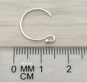 20x 925 Sterling Silver 3 quarter circle earring ear wire E02s-20 - Picture 1 of 5