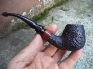 PIPA NERONE RADICA BRIAR FINITURA RUSTICATA MODELLO 8 MADE IN ITALY NEW - Picture 1 of 6