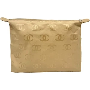 Auténtica bolsa de nailon beige con logotipo de CC de Chanel #36636458 - Imagen 1 de 13