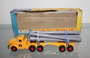 Matchbox King-Size K-10 Pipe Truck. Mint & Boxed. - Picture 1 of 4