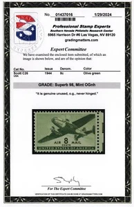 US Scott #C26 | Mint NH | Superb 98 | PSE Cert - Picture 1 of 3