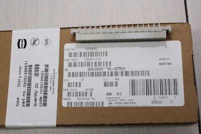 20x HARTING 09052486831 DIN Connector 41612 48 Position 6A FEMALE 3 Row Straight - Image 1 of 3