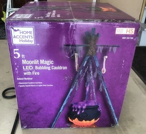 Home Accents 5 ft. Halloween Decorative Bubbling Cauldron with Fire LED Lights - Picture 1 of 10