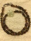 Very Pretty S/S Yellow Flourite & Tumbled Tourmaline Bead Chip Necklace