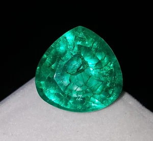 27.42 Ct Natural Green Emerald Loose Gemstone Certified Huge Size Pear Shape Gem - Picture 1 of 10