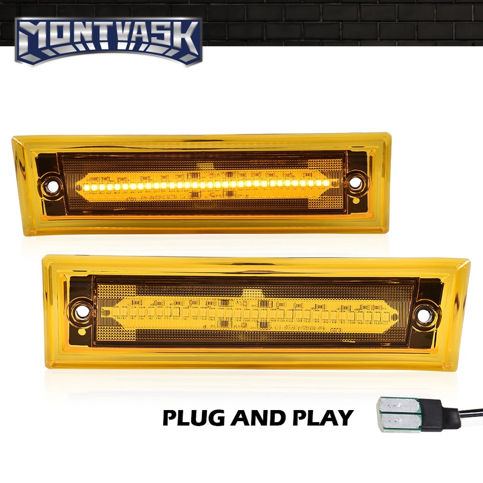 Fit For 1981-1991 Chevrolet C10 C20 C30 GMC LED Front Marker Light Assembly - Image 1 of 4