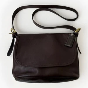 Vintage 1995 COACH Brown Leather FLETCHER Shoulder Bag Messenger Crossbody 4150 - Picture 1 of 17