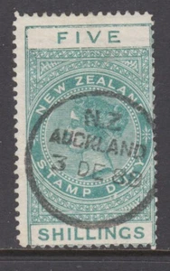 New Zealand Sc AR6 SG F38, used. 1888 5/ green QV, perf 12½, sound, F-VF - Picture 1 of 2
