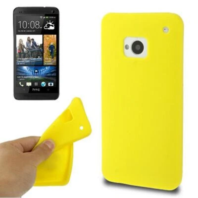 Schutzhülle Silikon Case für Handy HTC One M7 Gelb - Bild 1 von 4