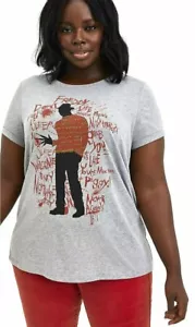 Camiseta Torrid Freddy Krueger Pesadilla en Elm Street Terror Gris Nueva con Etiquetas Nueva 1X - Imagen 1 de 8