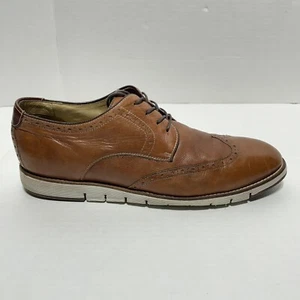 Johnston Murphy Martell Wingtip Dress Shoes Brown Sheepskin Leather Men’s 13 M - Picture 1 of 9