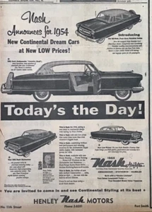 Large 1953 newspaper ad for Nash - '54 Ambassador Country Cl, Rambler, Statesman - Picture 1 of 1