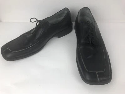 Zapatos cuadrados Robert Wayne Response para hombre talla 10 con cordones de cuero negro punta dividida Foto 1 de 4