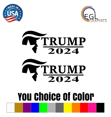 Donald Trump 2024 decal window bumper sticker political pair maga usa america - Image 1 of 4