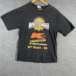 Wrestlemania XXIV Shirt Mens L Black Tee WWF WWE Wrestling Promo Kmart Vintage - Picture 1 of 11