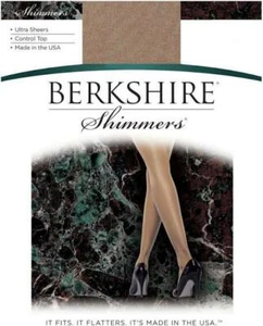 Berkshire Shimmers Ultra Sheer Control Top Gold Pantyhose Size 2  - Picture 1 of 2