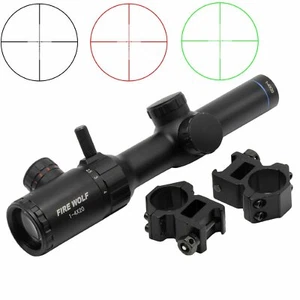 Hunting Rifle Scope 1-4x20 Red Green Illuminated Range Finder Reticle Sights - Picture 1 of 7