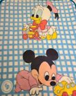 Vintage Disney Baby Mickey Mouse And Donald Duck Fleece Blanket 54'×44'