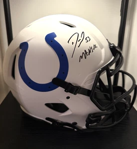 Darius Leonard Signed Indianapolis Colts Authentic Fullsize Helmet Maniac Inscr. - Picture 1 of 7