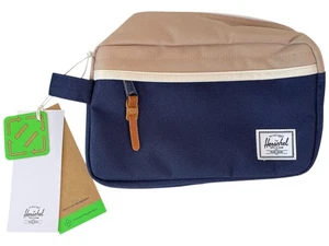 Neu Herschel Supply Co. dunkelblau hellbraun kleines Dopp Chapter Reiseset Kulturbeutel - Bild 1 von 4